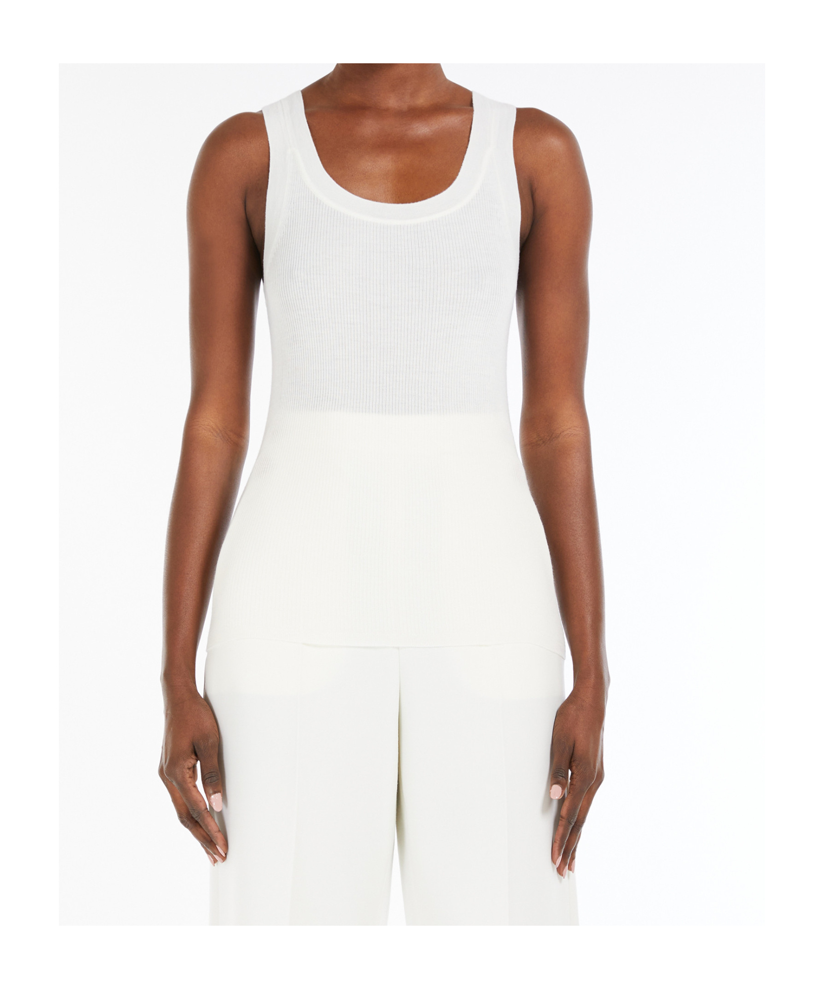 Max Mara Knitted Tank Top In White