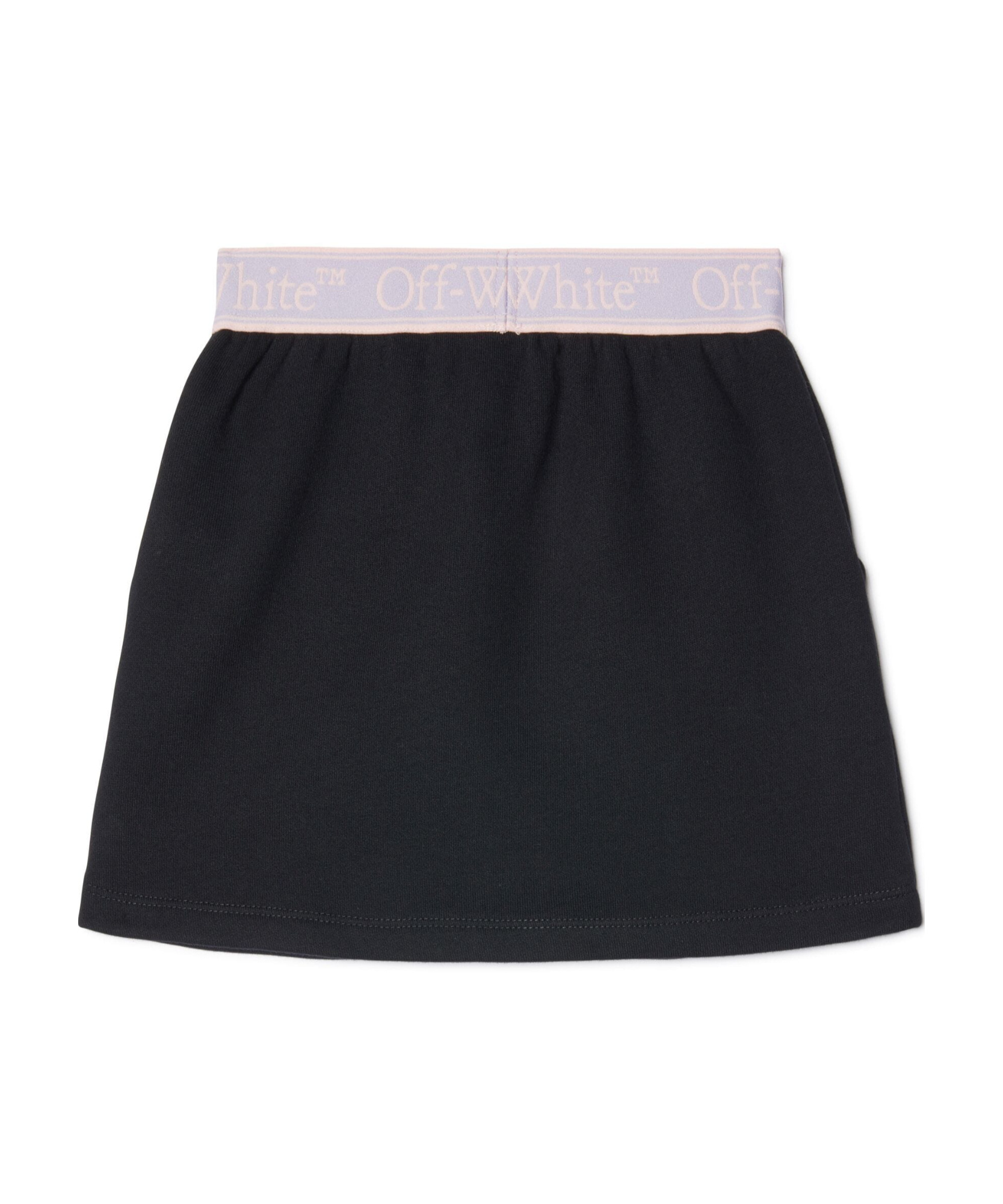 Shop Off-white Bookish Logo-waistband Cotton Skirt In Black