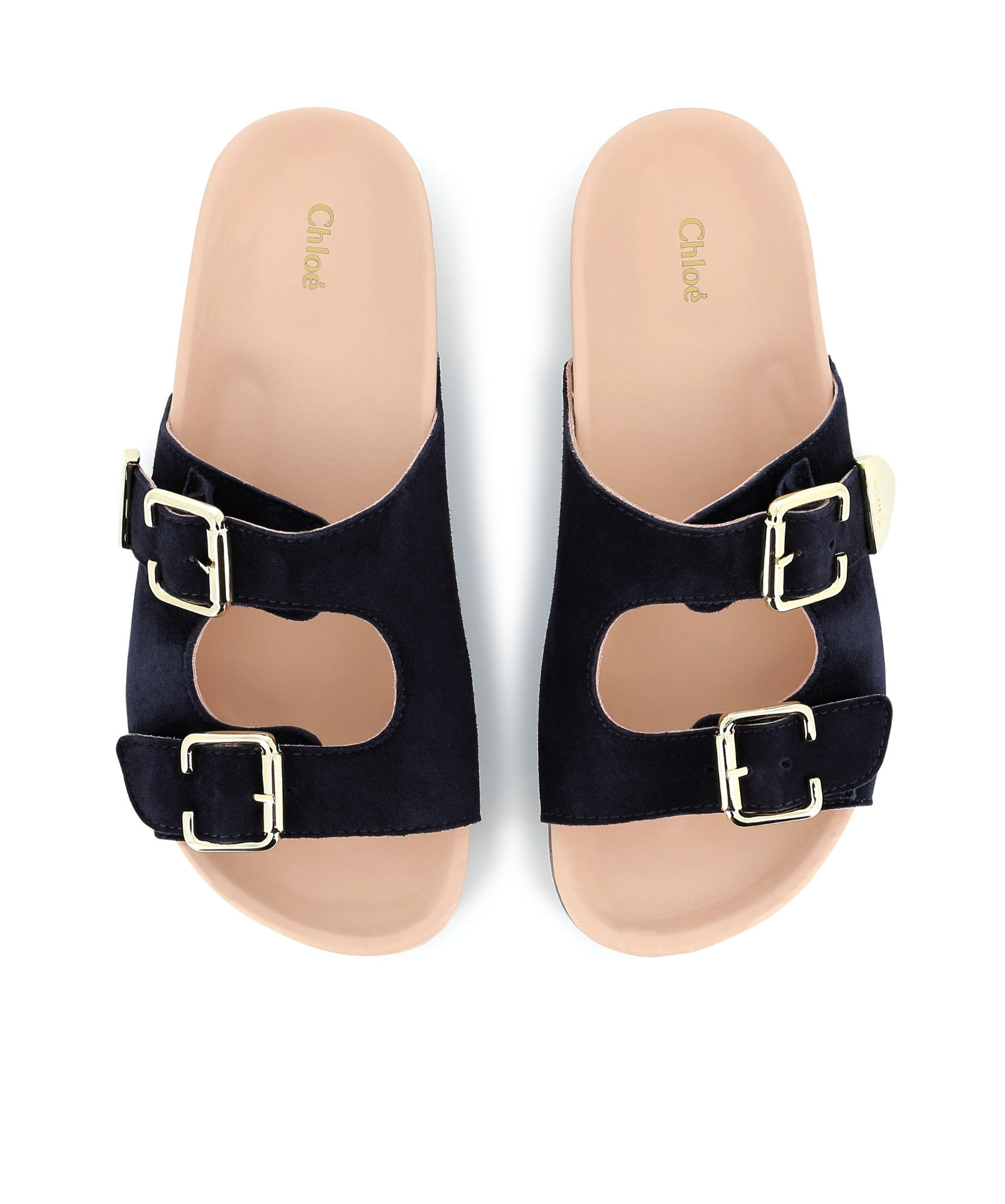 Chloé Kids Buckle-strapped Slides In Black