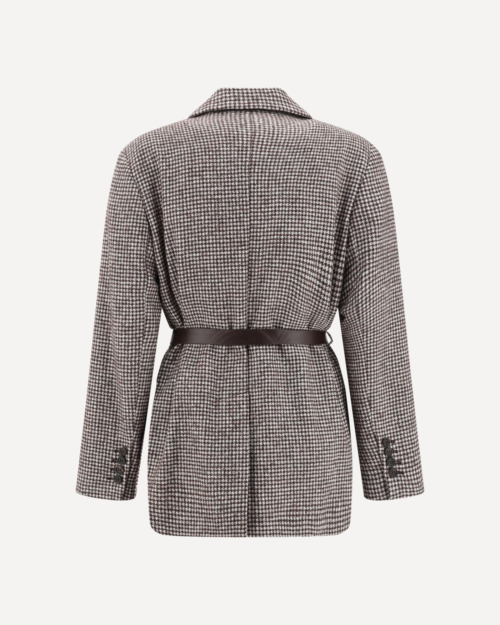 Brunello Cucinelli Houndstooth Belted Blazer