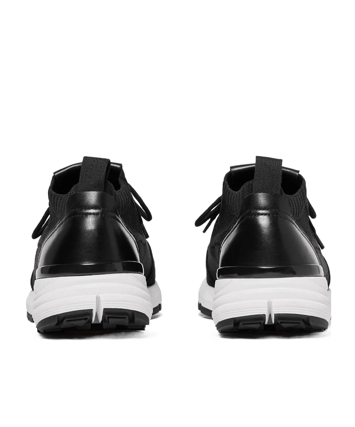 Scarosso Robbie Knitted Lace-up Sneakers In Black