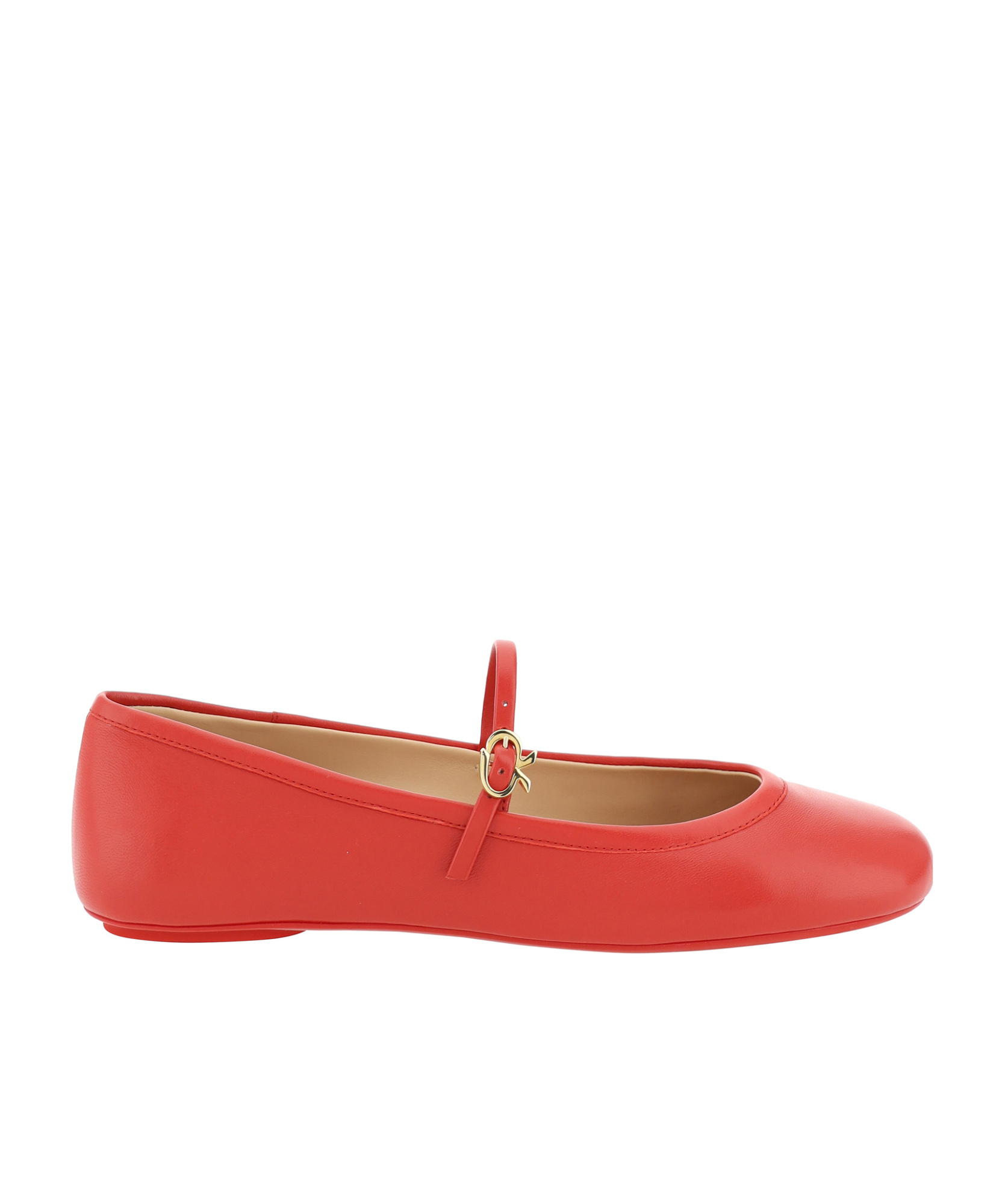 Shop Gianvito Rossi Round Head Ballet Shoes In Red