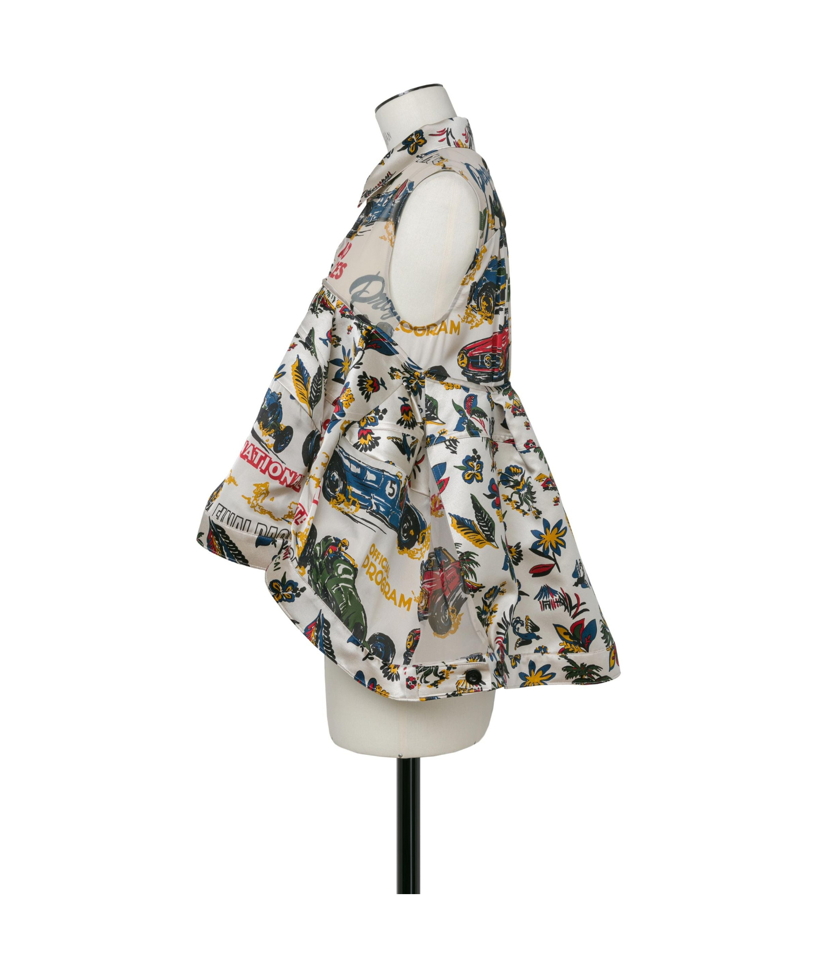 Shop Sacai Car Race / Tropical Print Shirt In Multicolor