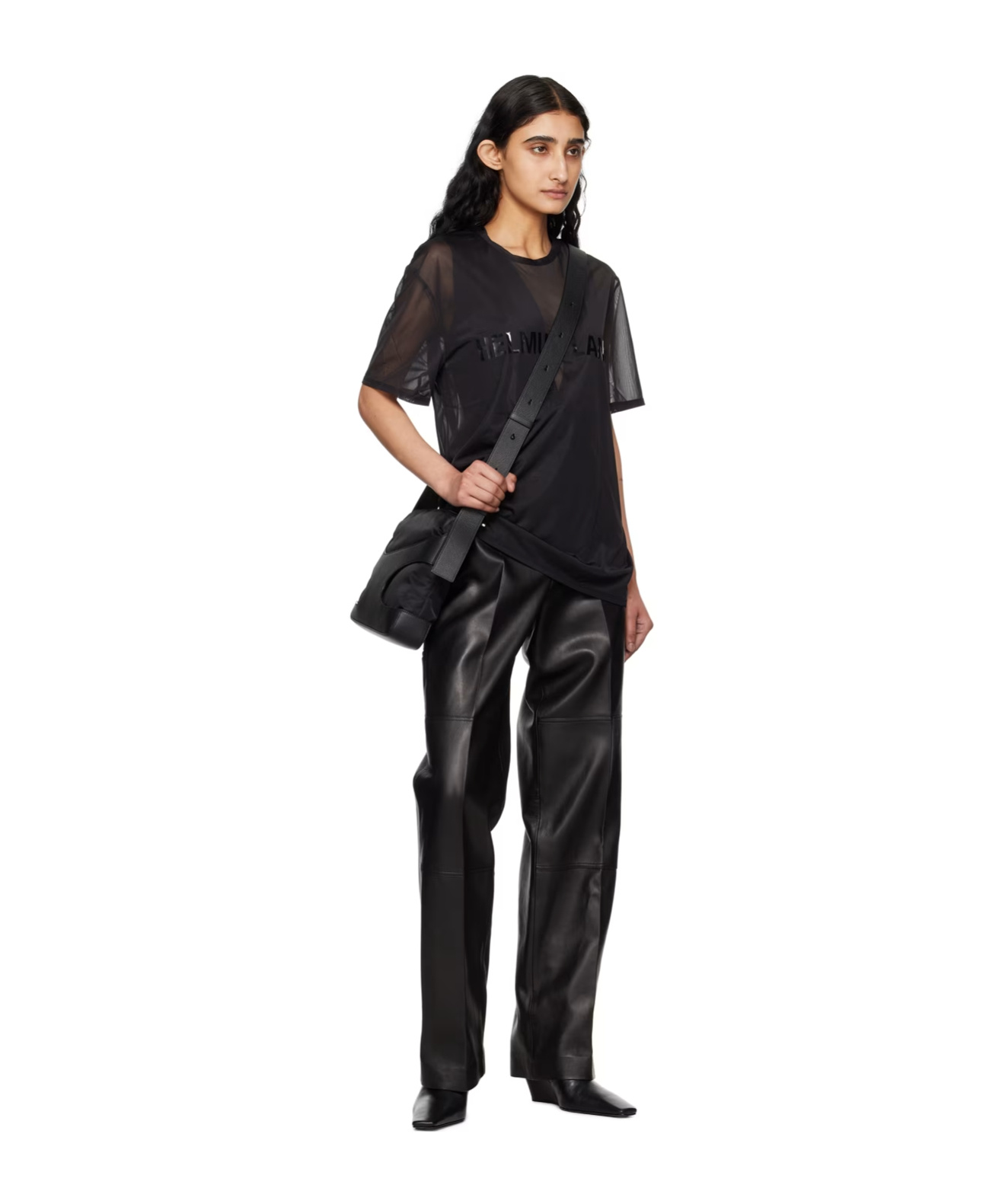 Helmut Lang Black Sheer T-shirt In Black