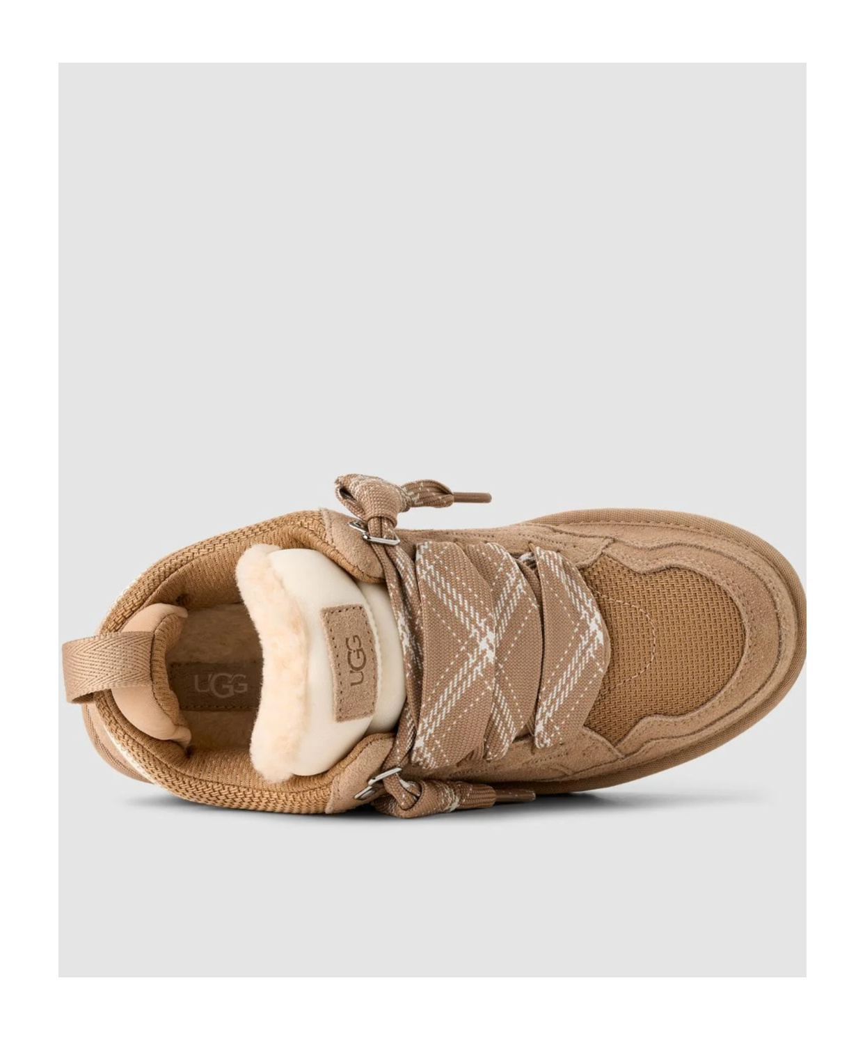 Ugg Stylish Boot-style Sneakers With Plush Lining In Neutral