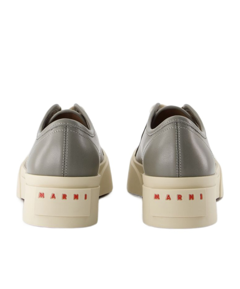 Marni Logo Patch Lace-up Sneakers In Nude