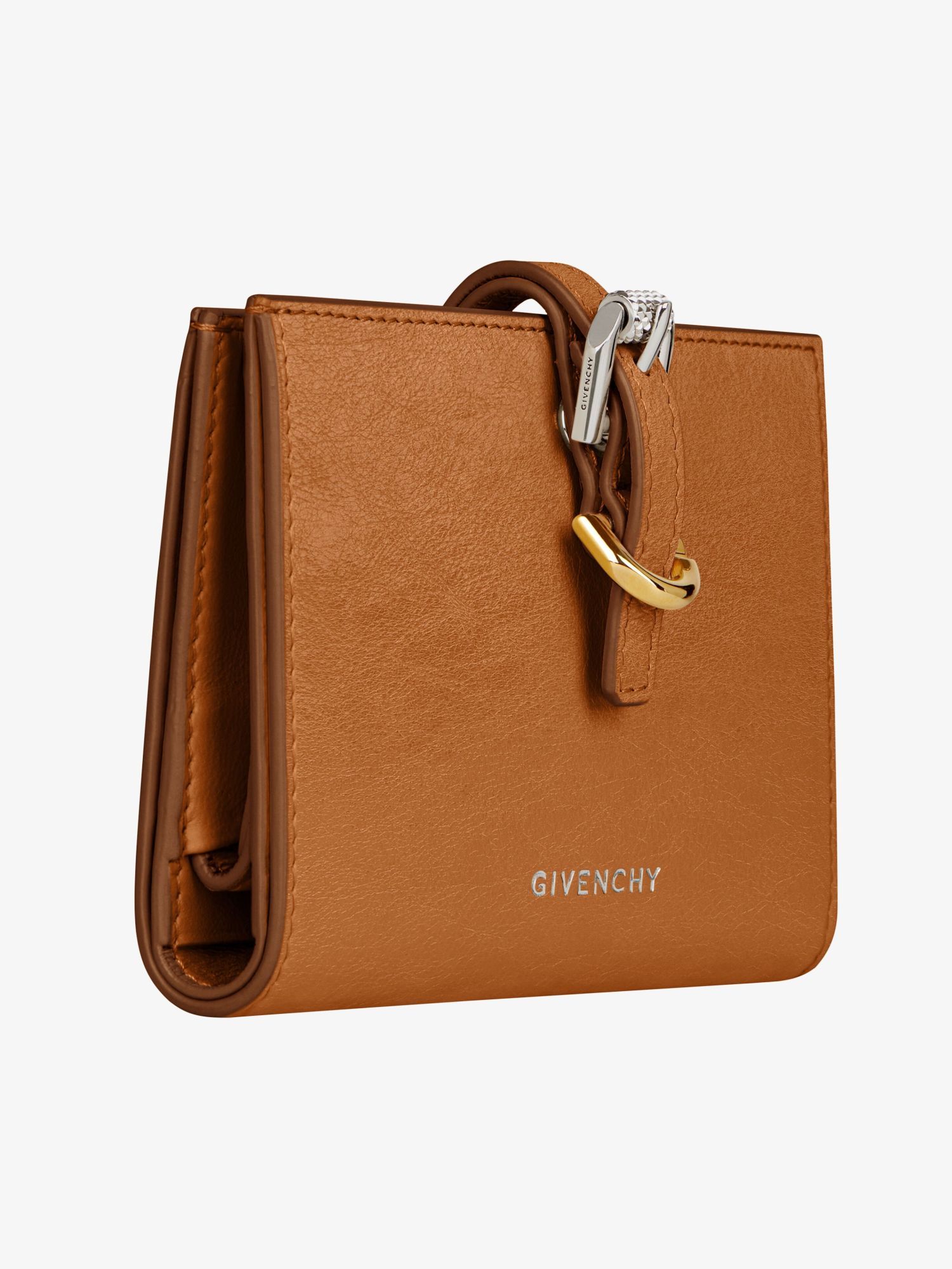 Givenchy Voyou Double Fold Wallet In Brown