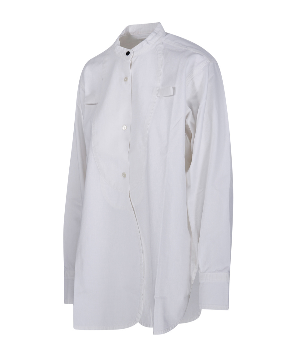Shop Victoria Beckham Round-necked Button Shirt In White