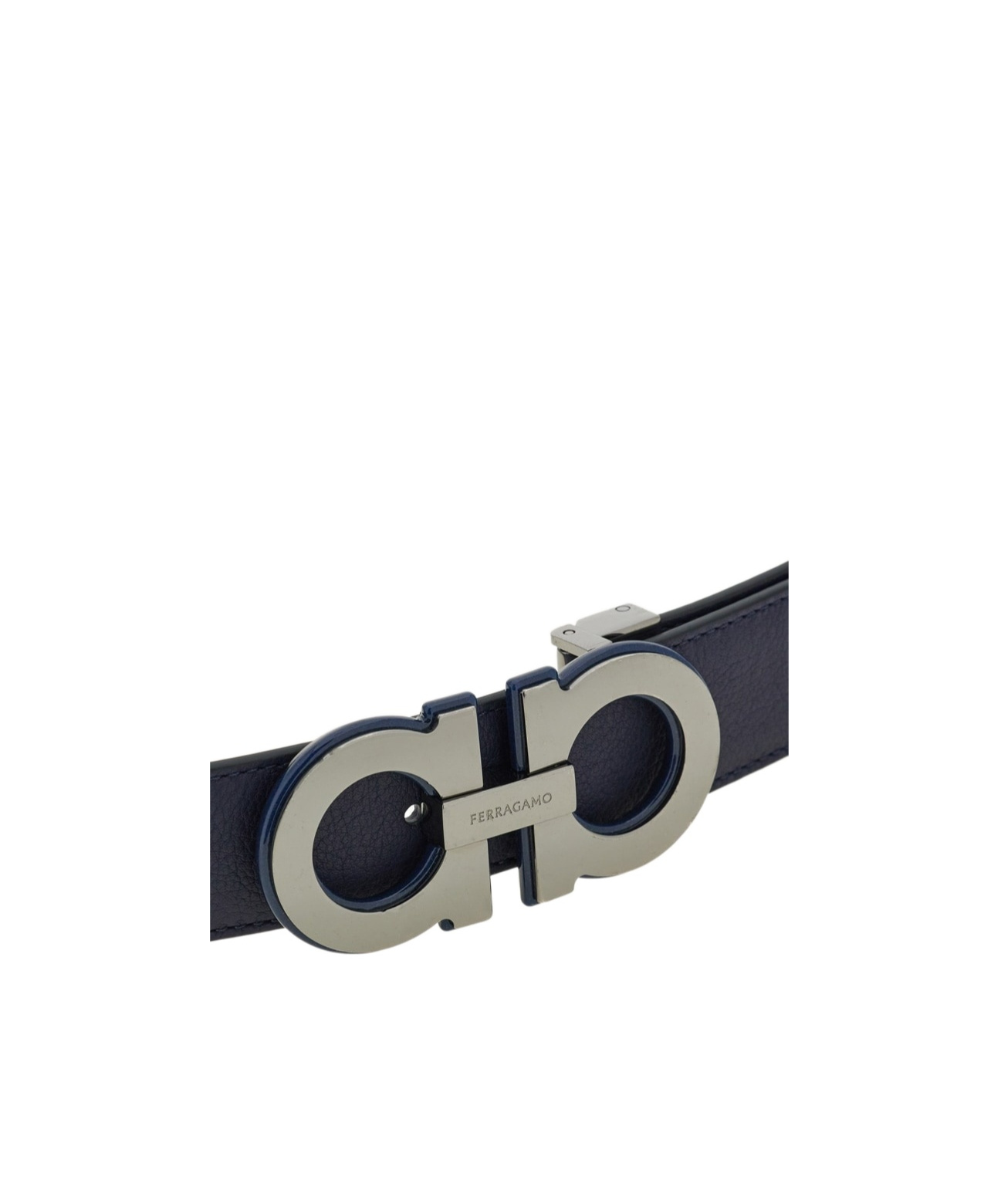 Ferragamo Gancini Buckle Reversible Leather Belt In Black