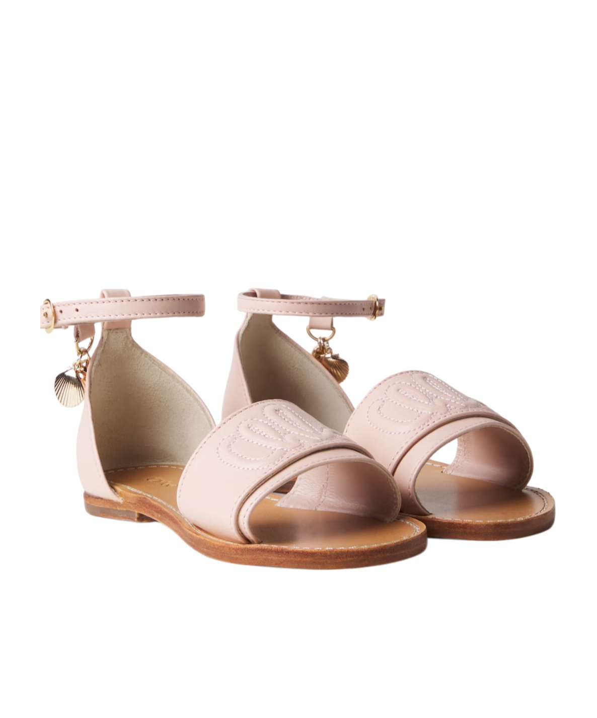 Chloé Logo Leather Sandals In Brown