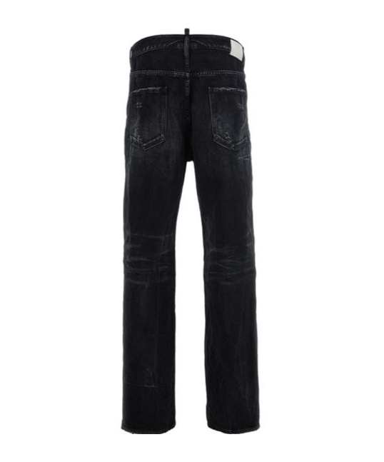 Dsquared2 Roadie Distressed-finish Jeans In Black