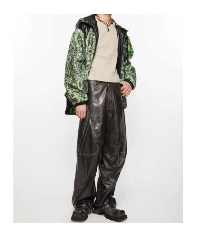 Acne Studios Printed Fleece Hooded Jacket In Black