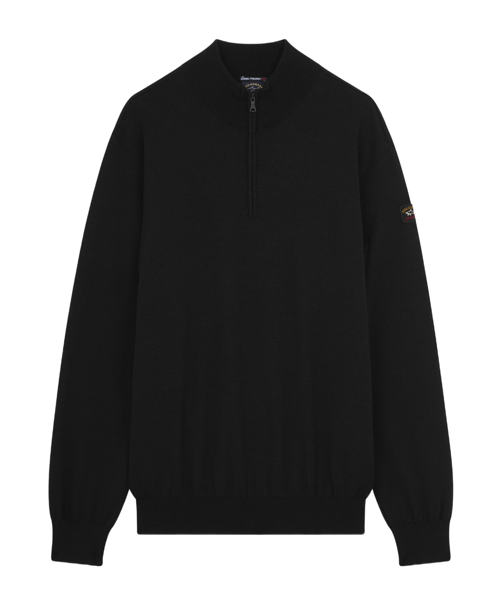 Paul & Shark Fine-knit Half-zip Jumper In Black