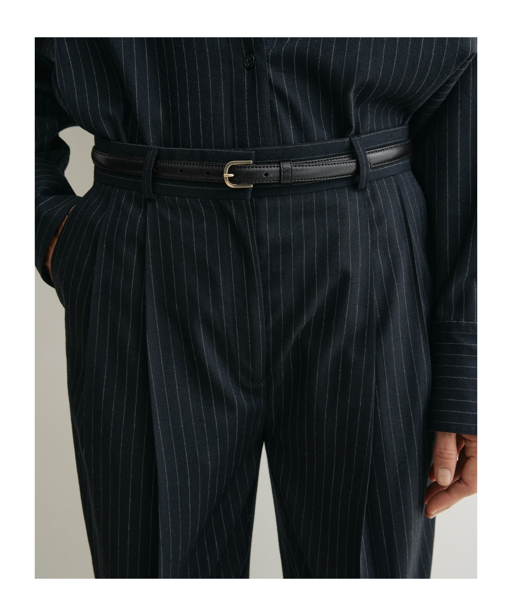 Totême Pinstripe Pants In Black