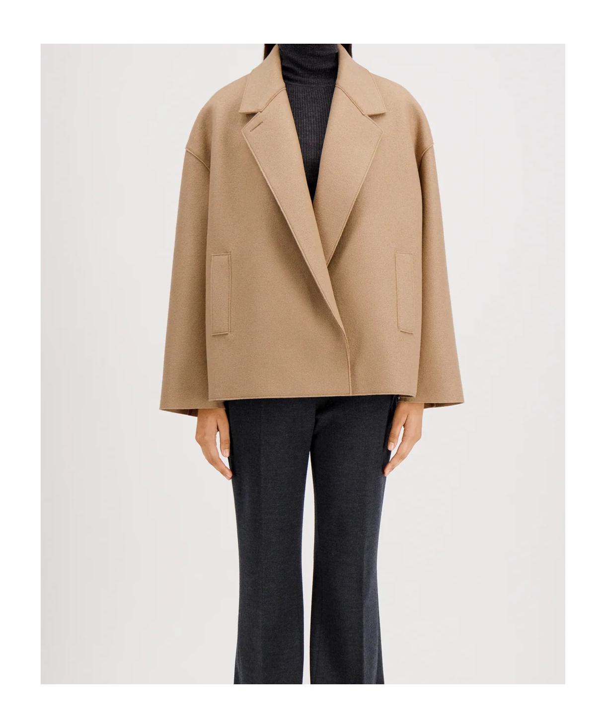 Harris Wharf London Oversized Boxy Jacket Pressed Wool In Brown