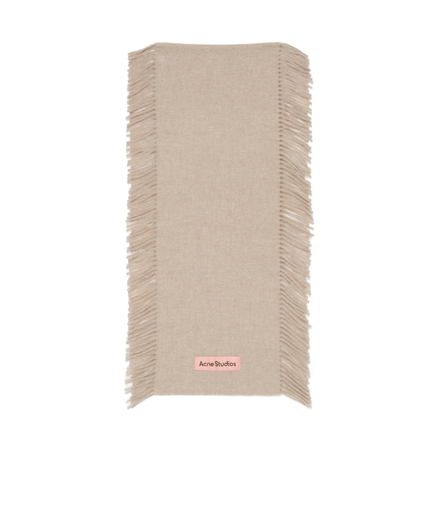 Acne Studios Fringe Wool Scarf In Nude