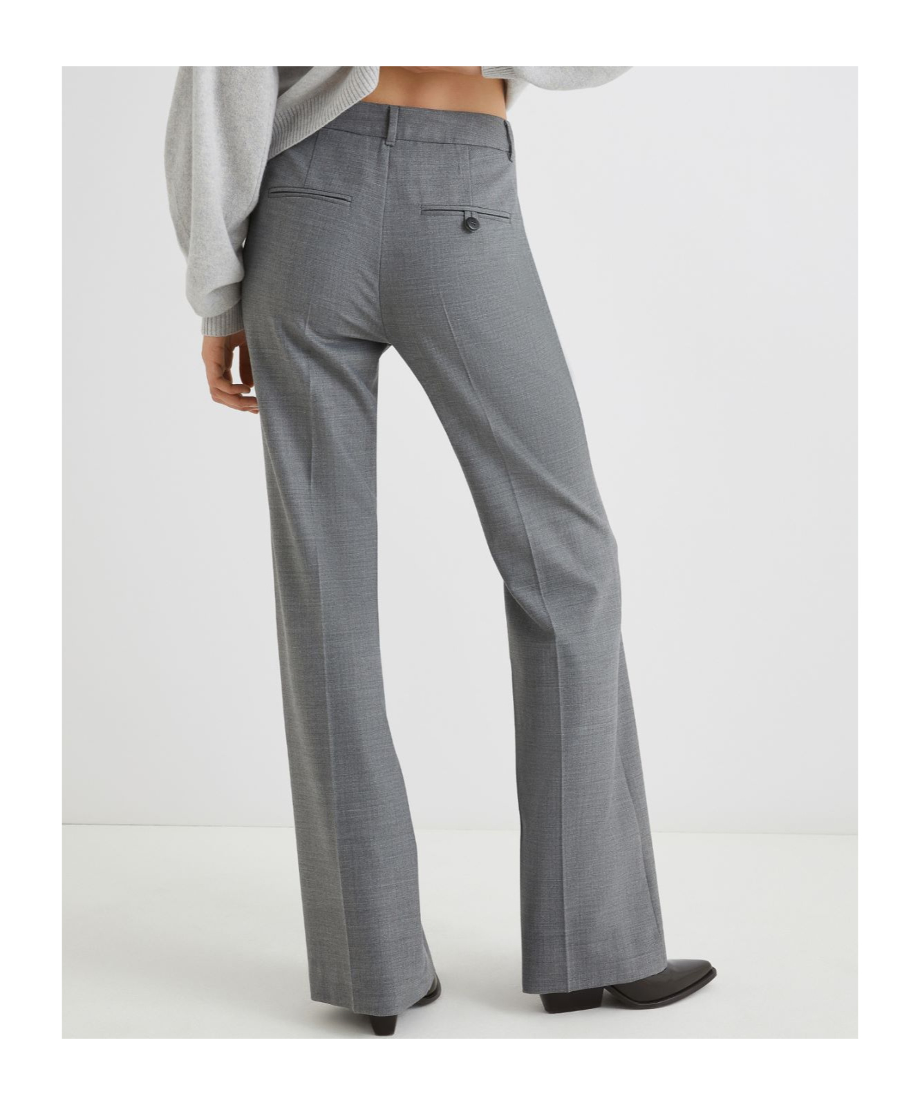 Marella Flared Stretch Wool-blend Trousers In Black