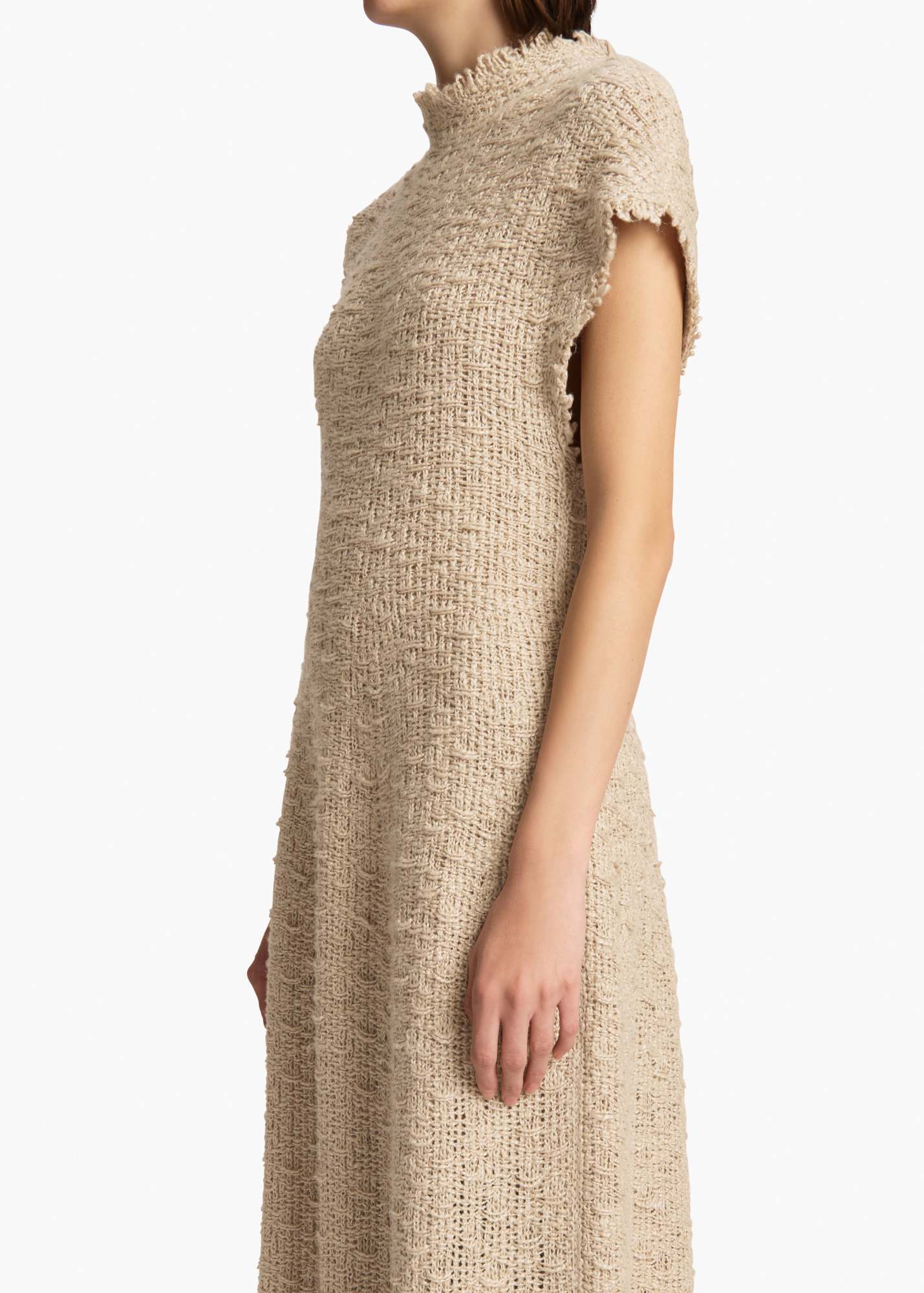 Khaite Ema Knit Hemp-silk Maxi Dress In Nude