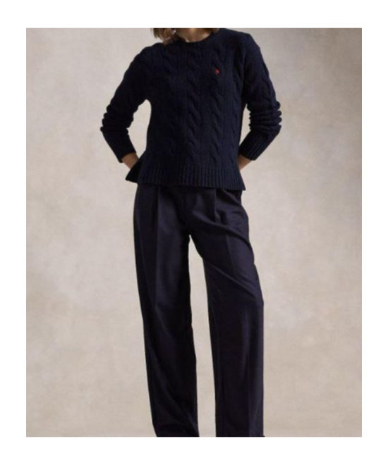 Shop Polo Ralph Lauren Pony Embroidered Cable-knitted Jumper In Black