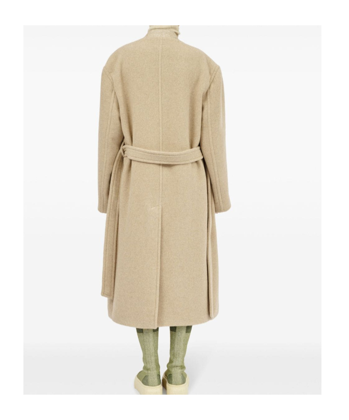 Shop Mm6 Maison Margiela Oversized Pile Coat In Nude