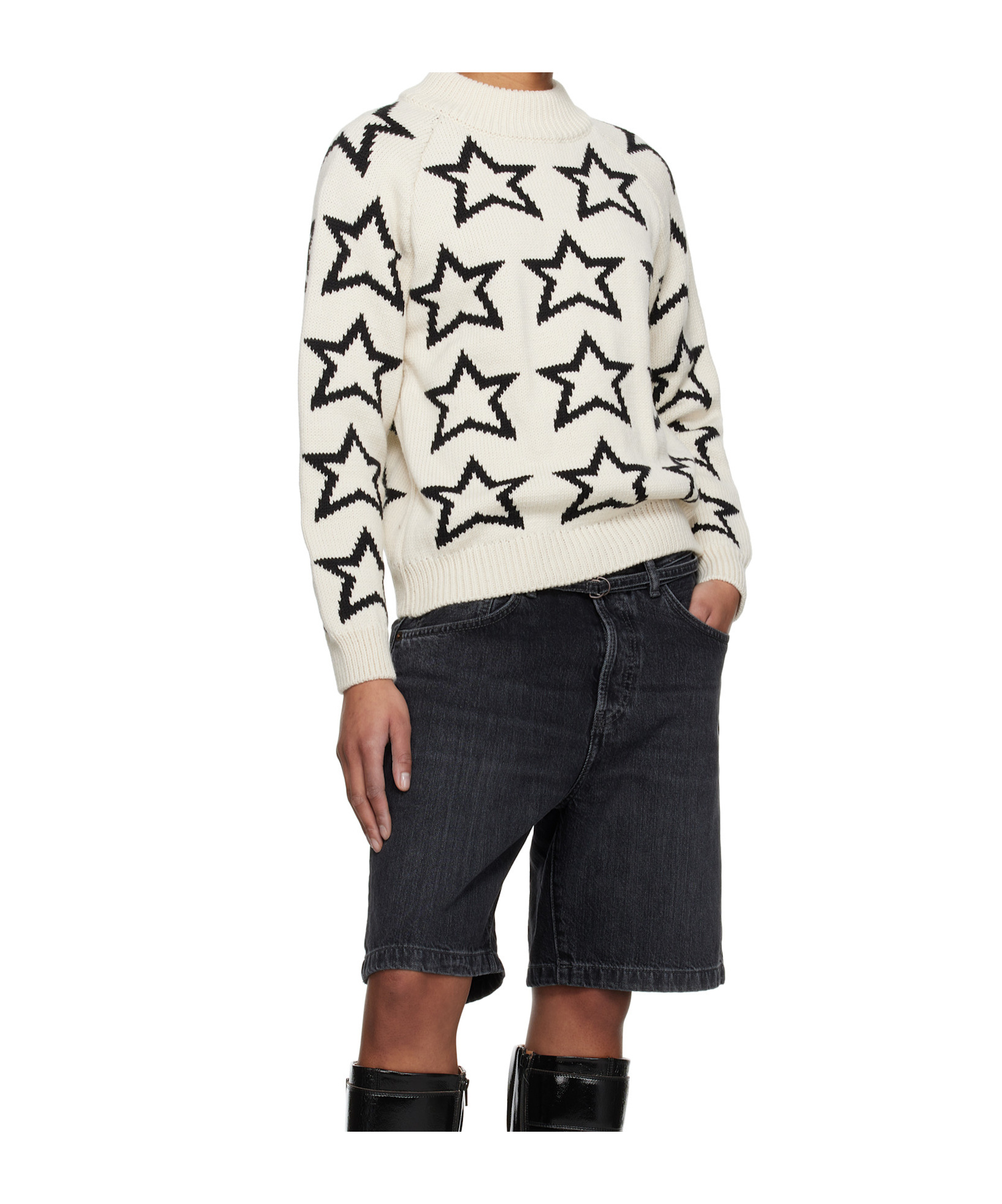 Re/done Long Sleeve Sweater In White