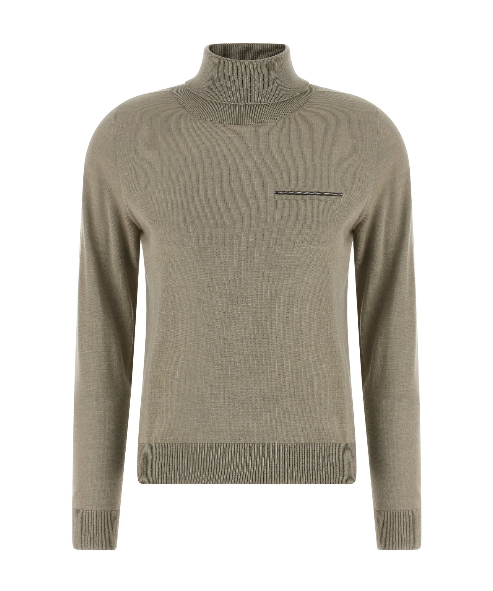 Peserico Jewel Pocket Turtleneck Sweater Sweaters And Cardigans Gray In Gray