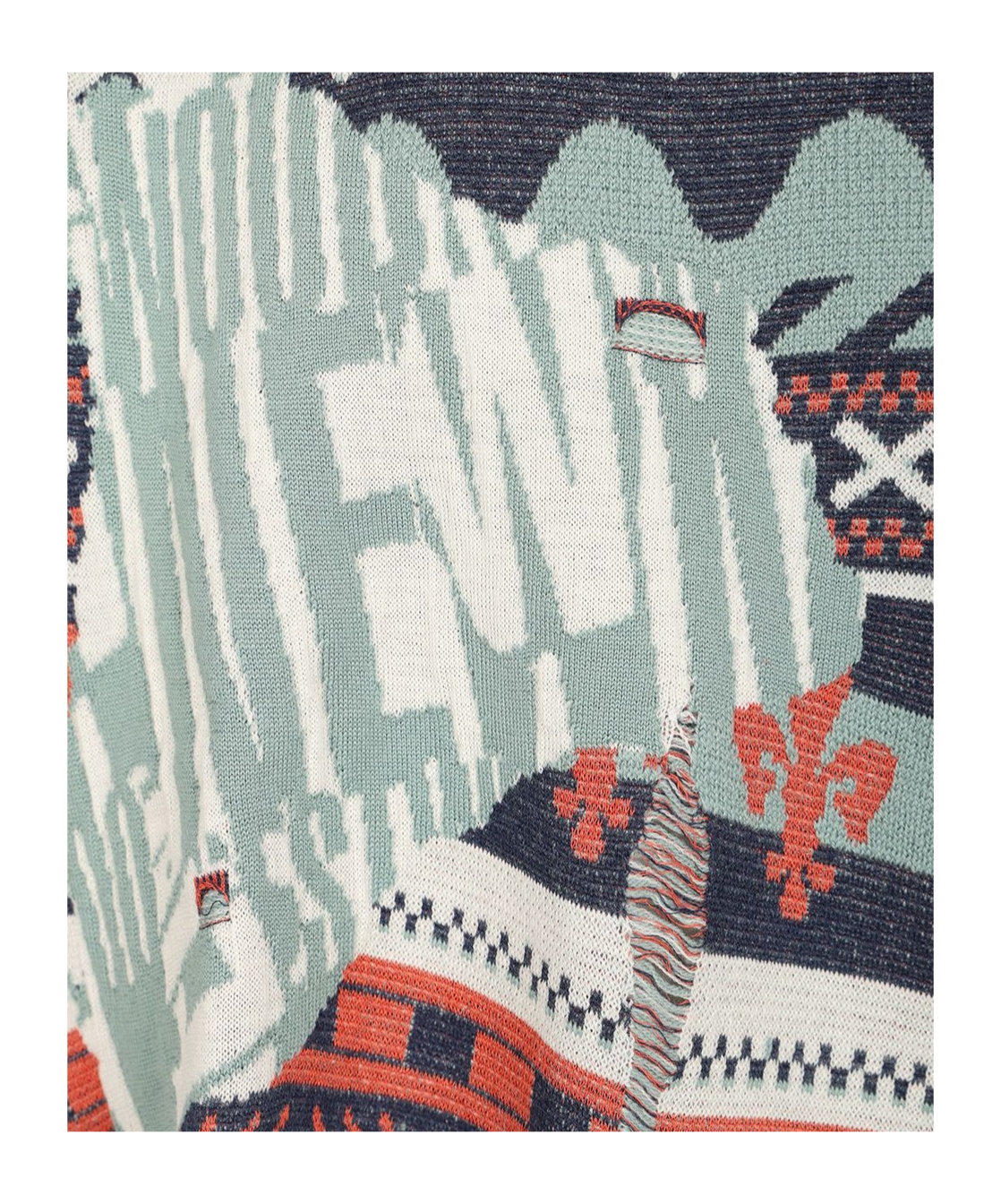 Vivienne Westwood Broken Fair Isle Jumper Linen Wool Blend M/l Unisex In Multi