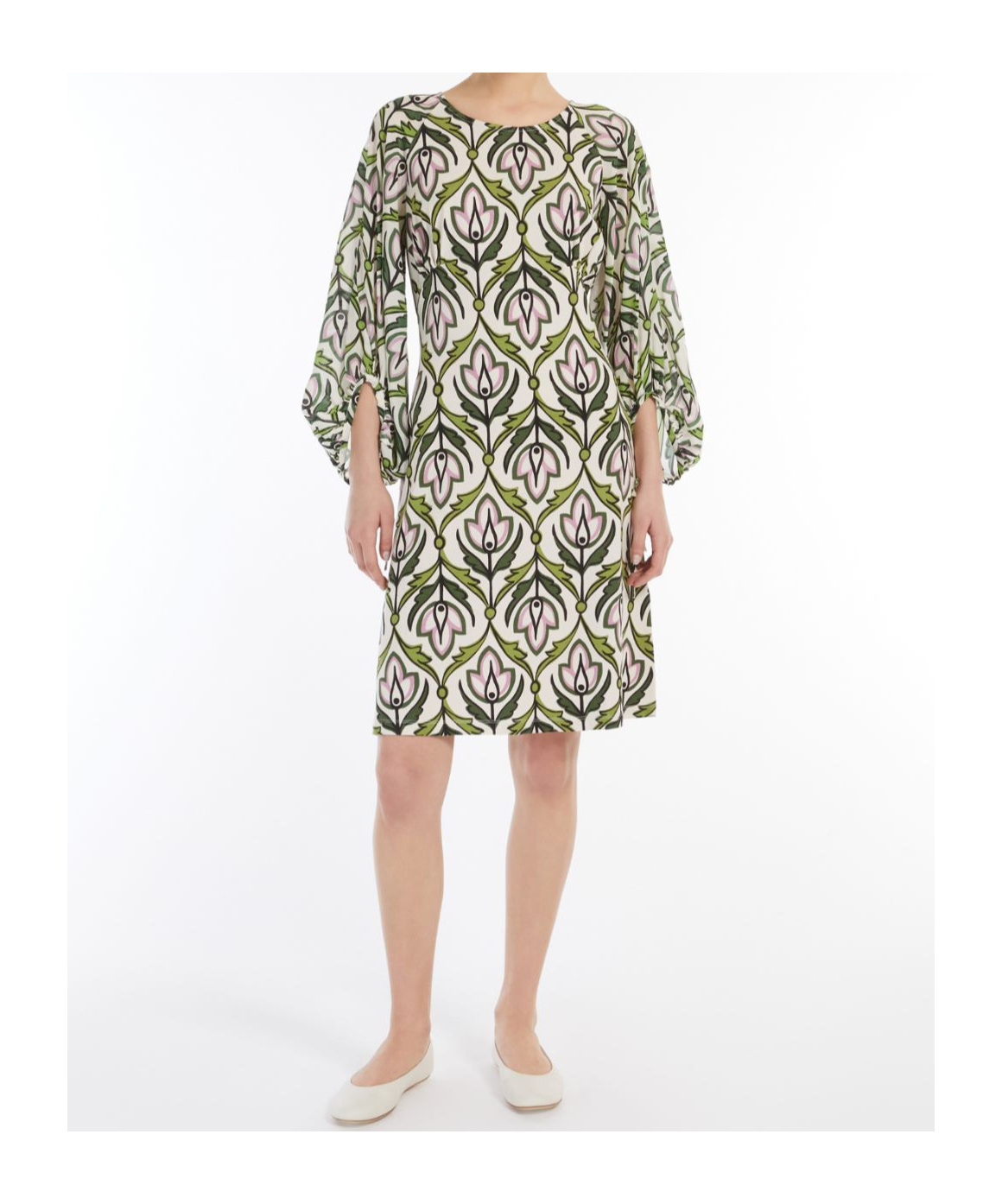 Weekend Max Mara Floral Pattern Dress In White