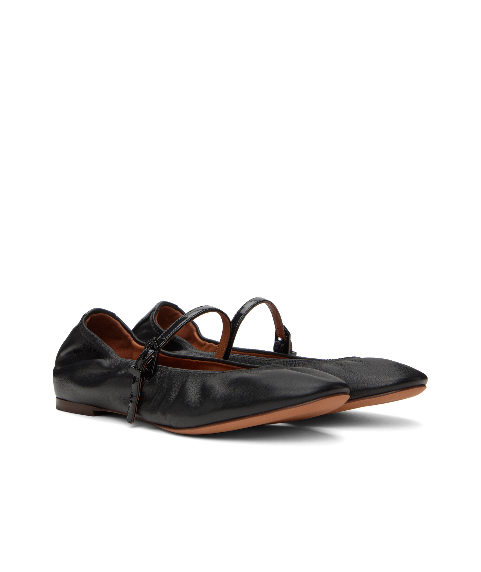 Lanvin Black Mary Jane Ballerina Flats In Black