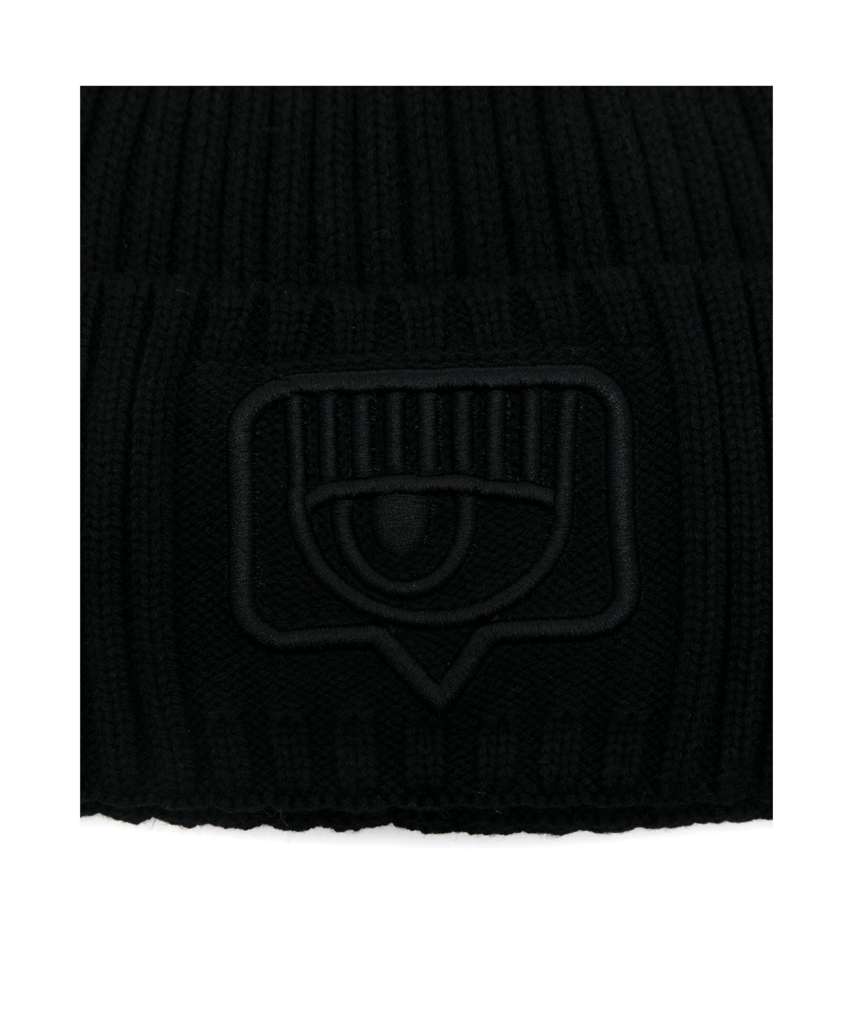 Chiara Ferragni Beanie Maxi Eyelike Embroidery Hat Accessories In Black