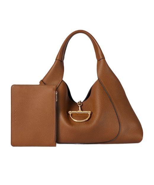 Gucci Softbit Large Leather Shoulder Bag In Brown