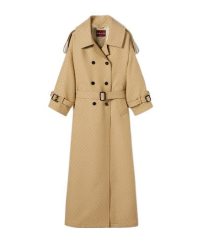 Gucci Beige Gg Trench Coat In Neutral