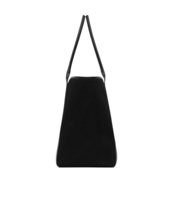 Saint Laurent Rive Gauche Logo Embroidered Tote Bag In Black