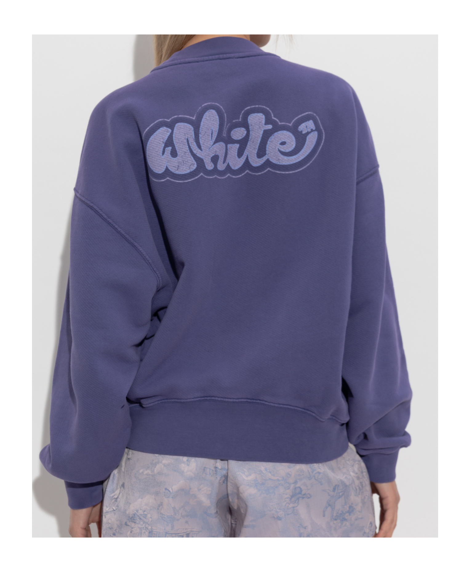 OFF-WHITE OFF-WHIT LOGO PRINTED CREWNECK T-SHIRT