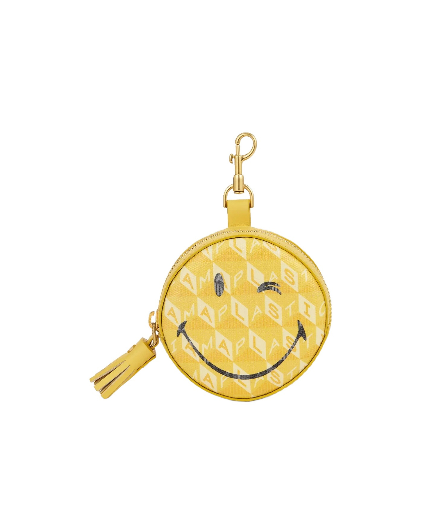 Anya Hindmarch Wink Ear Phones Travel Pouch In Yellow