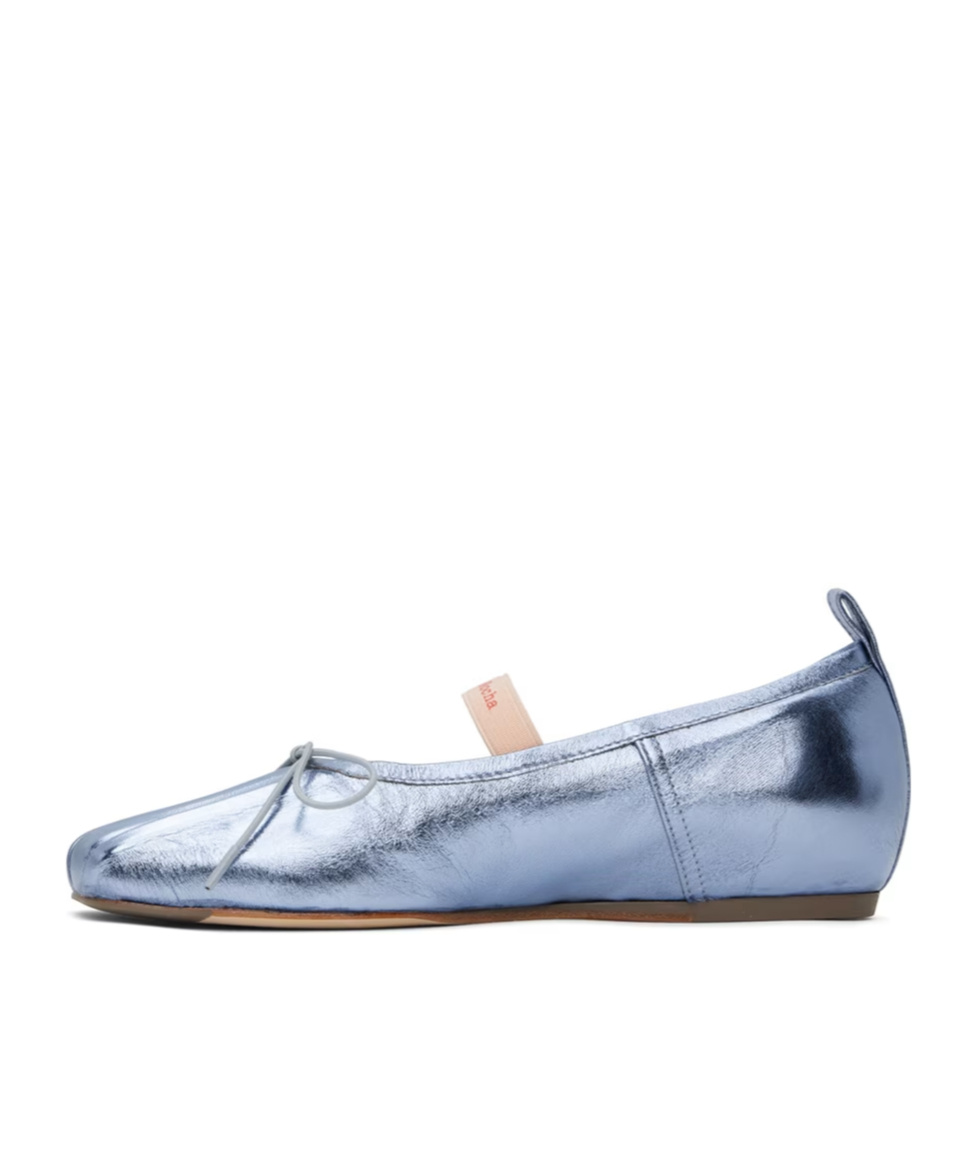 Simone Rocha Bow Tie Ballet Shoes In Blue