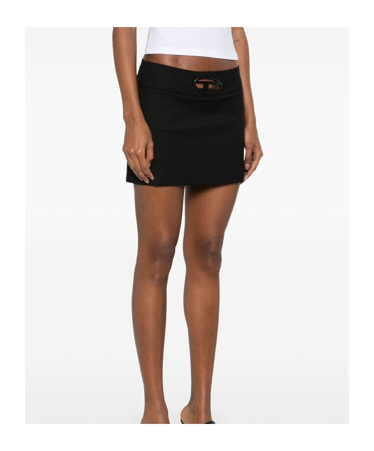 Diesel Black Stretch Polyester Blend O-dixy Mini Skirt In Black