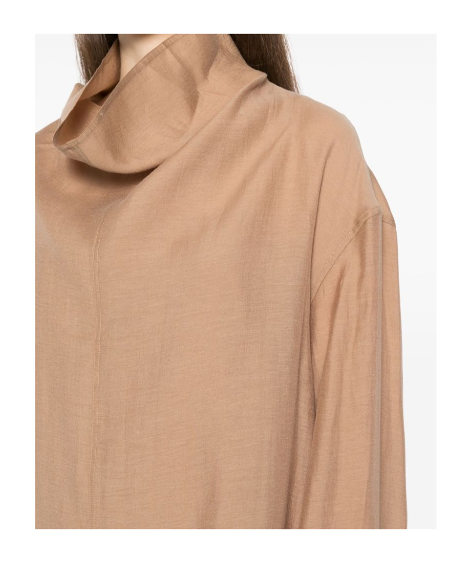 TOTÊME FUNNEL-NECK ORGANZA BLOUSE