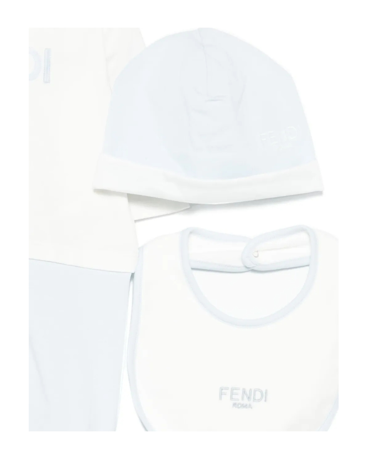 Fendi Logo-embroidered Pajama Set In Blue