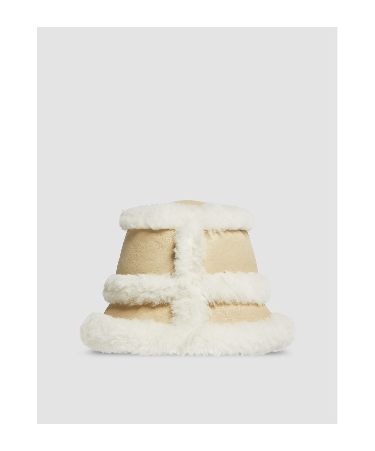 Moncler Shearling-trimmed Bucket Hat In White
