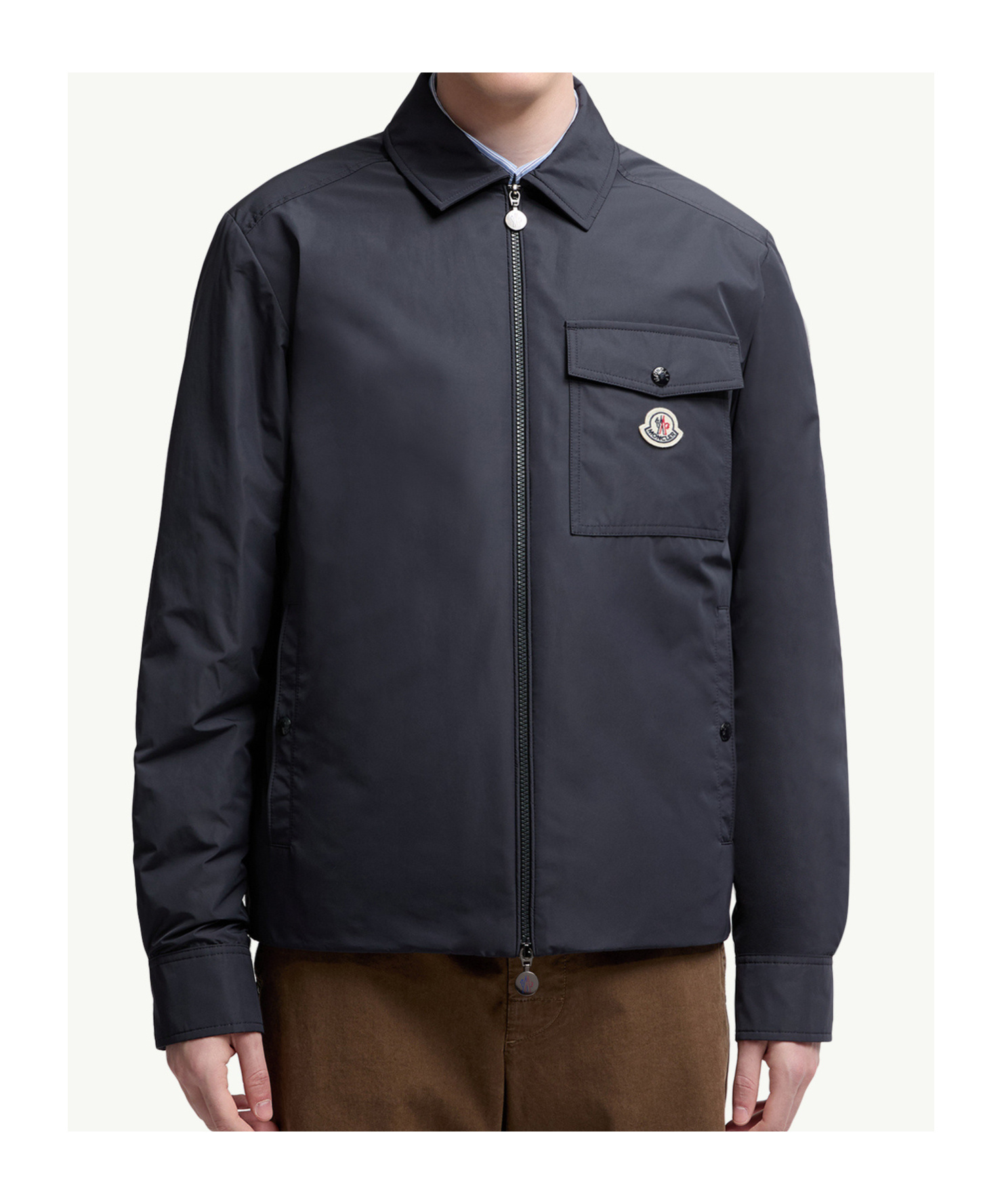 Moncler Long Sleeve Down Shirt Jacket In Black