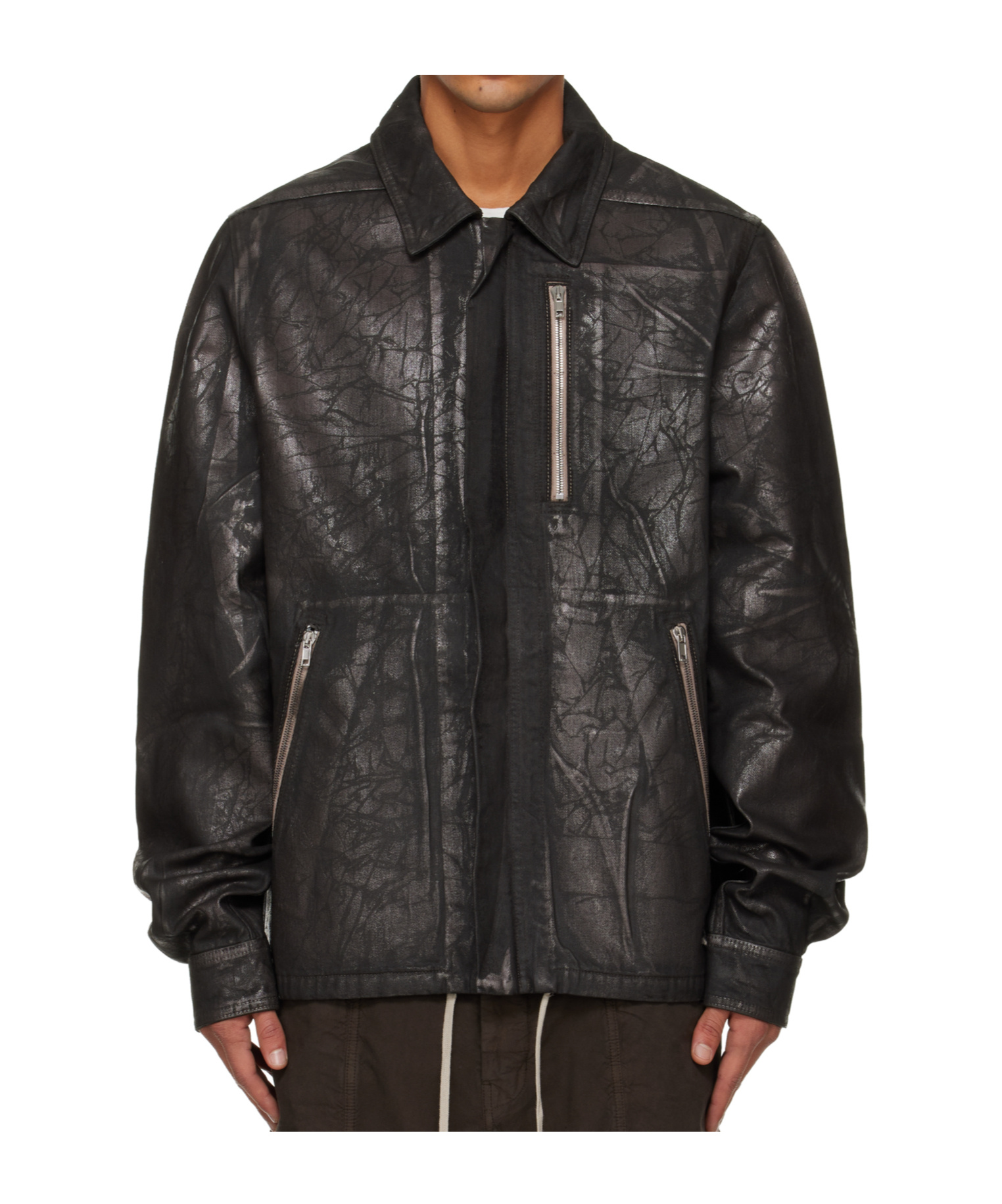 Rick Owens Drkshdw Invisible Zipper Denim Jacket In Black