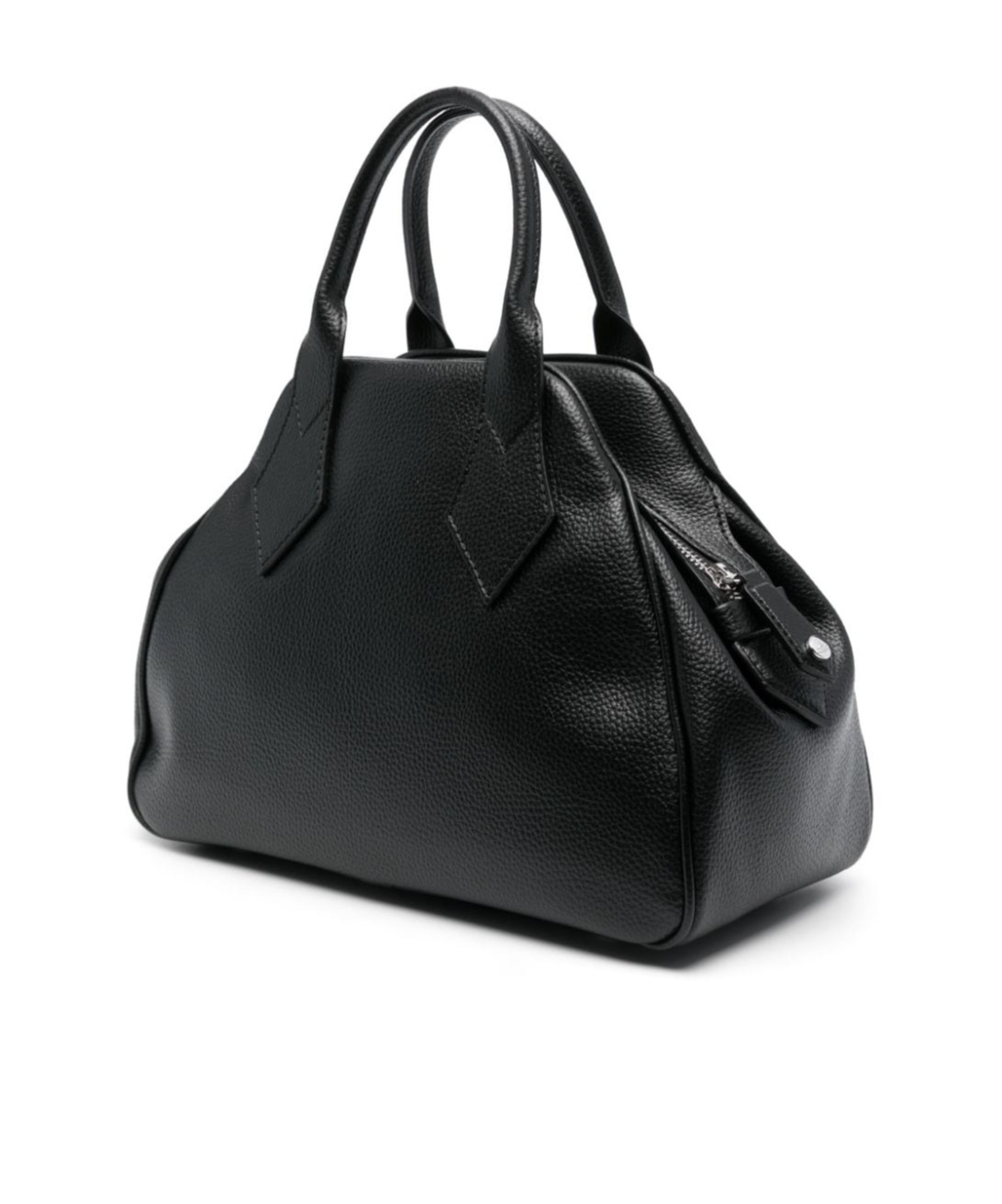 Vivienne Westwood Faux Leather Shoulder Bag With Pebbled Texture In Black