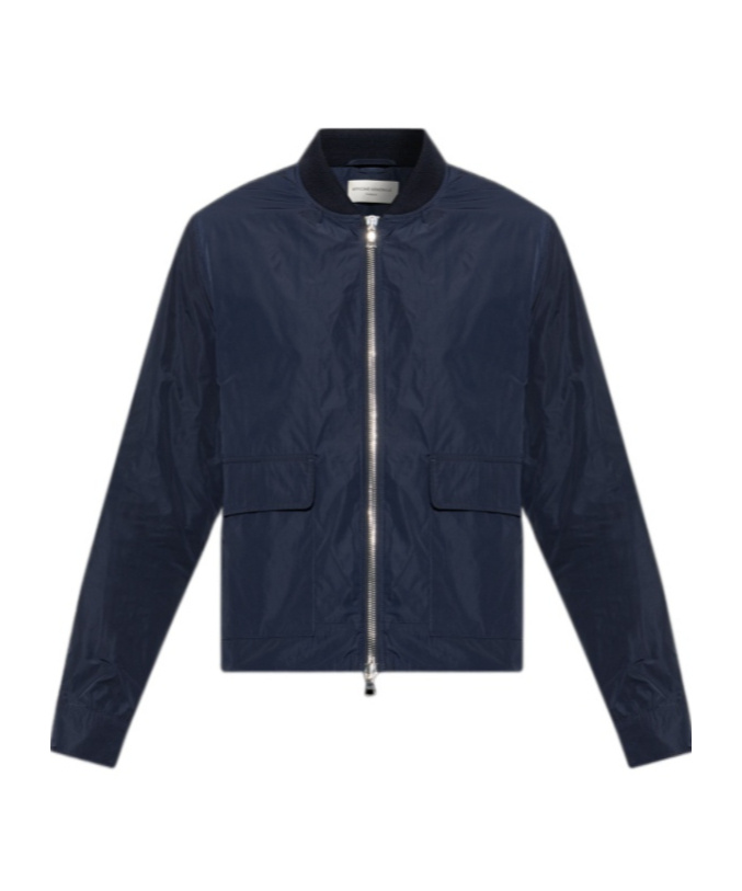 Officine Generale Nathane Shell Bomber Jacket In Blue