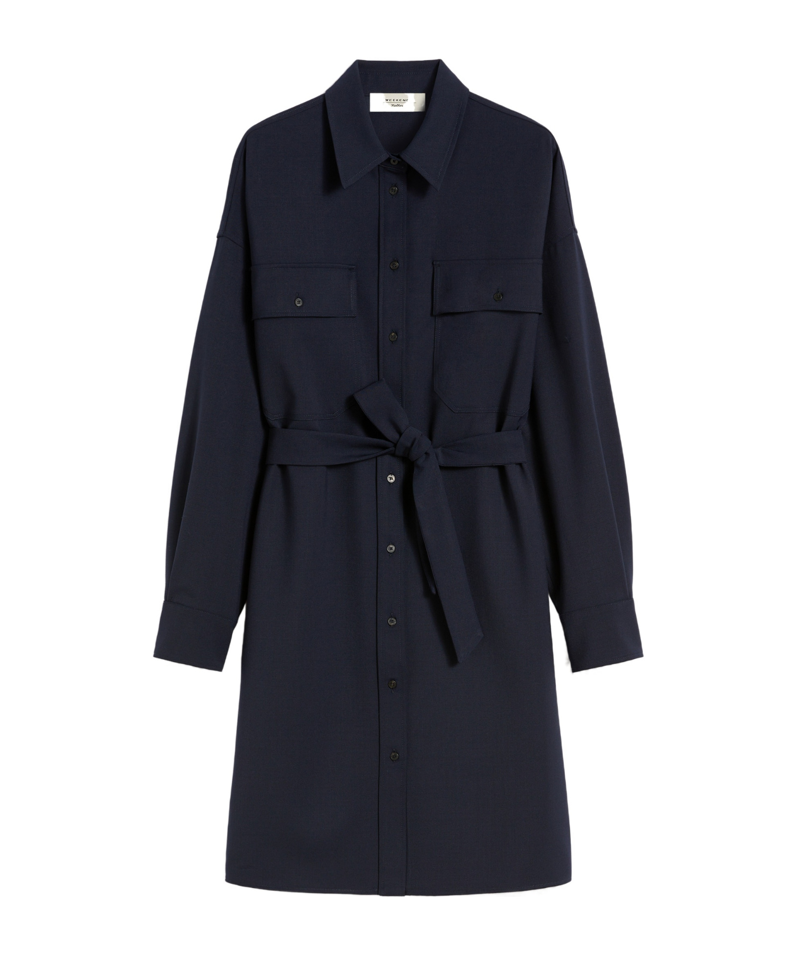 Weekend Max Mara Long-sleeved Shirt Dress In Blue