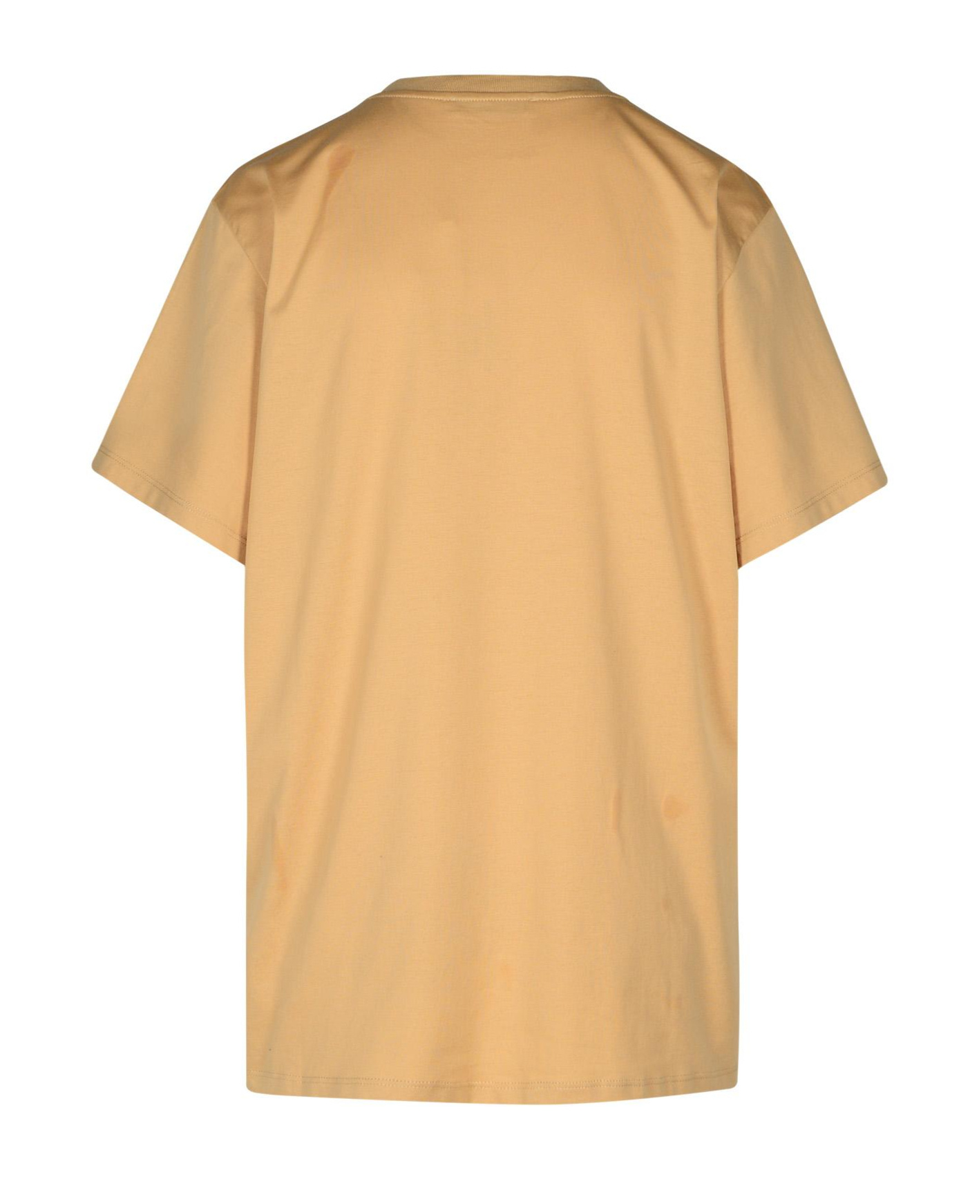 Max Mara Clay-coloured Cotton T-shirt With Logo In Nude