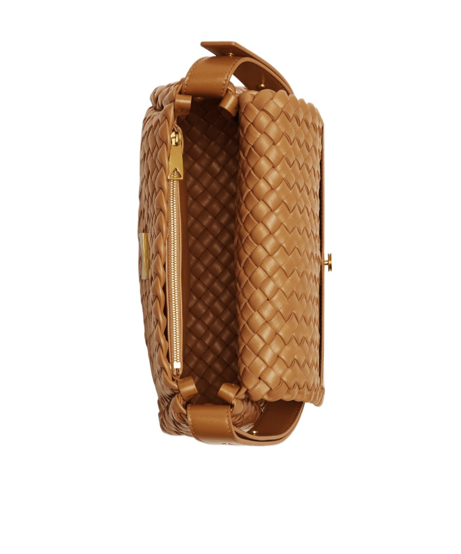 BOTTEGA VENETA SMALL COBBLE WOVEN FLIP SHOULDER BAG