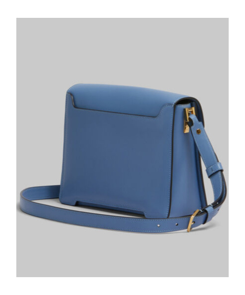 Marni Blue Leather Trunkaroo Medium Shoulder Bag In Blue
