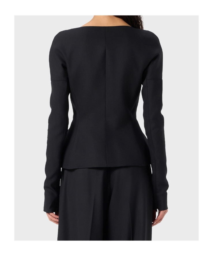 Blumarine Peplum Jacket In Black