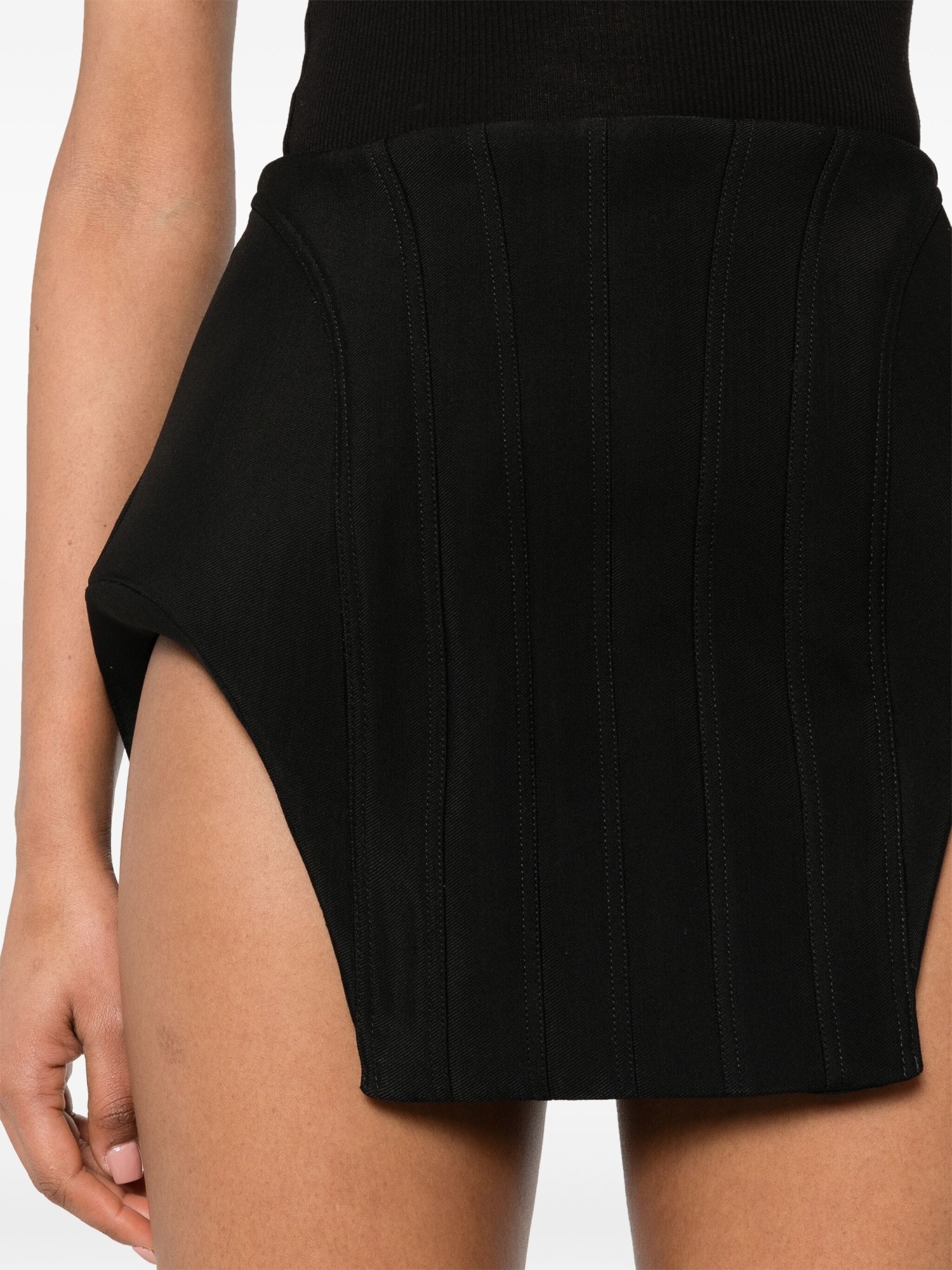 Shop Mugler Corset-inspired Mini Skirt In Black